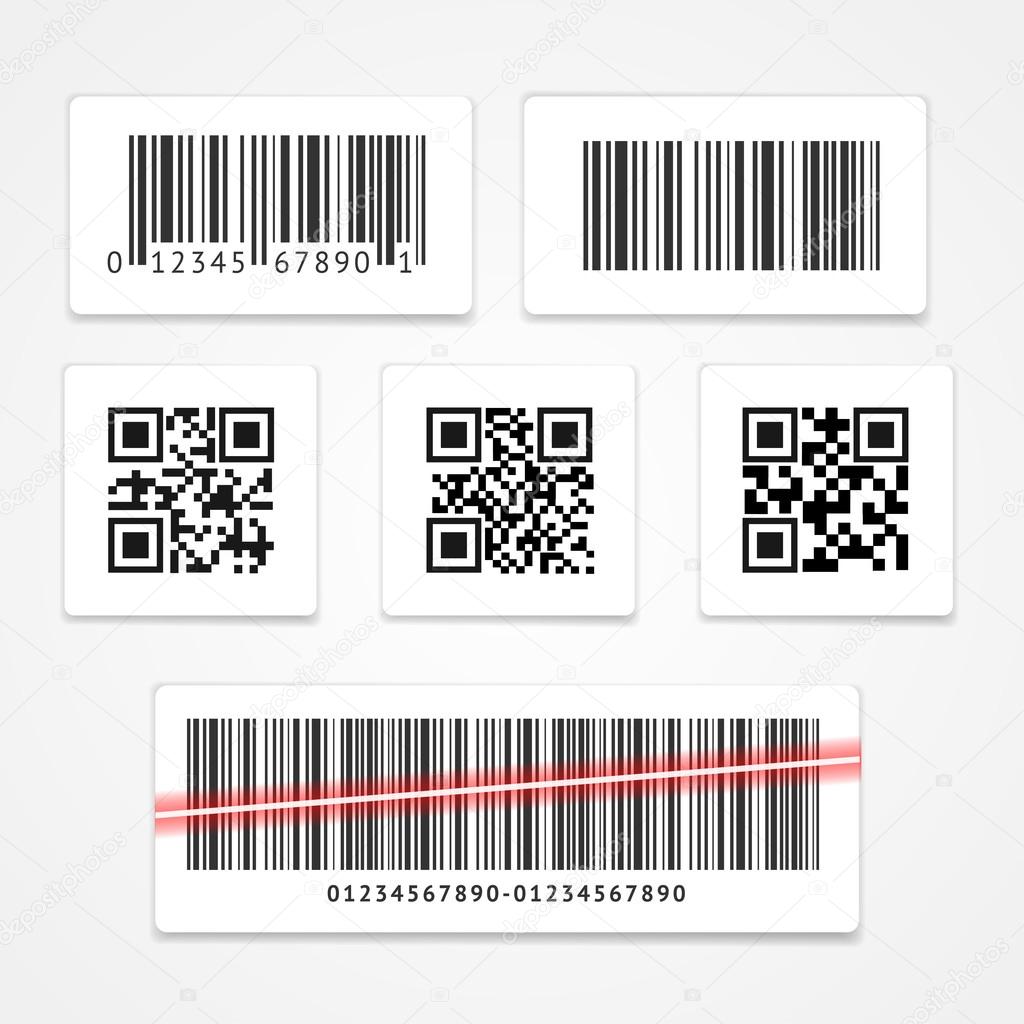 Barcode Tag or Sticker Set. Vector