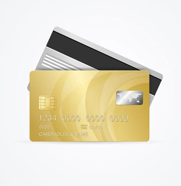 Golden Card Two Side. Vector — Stock Vector