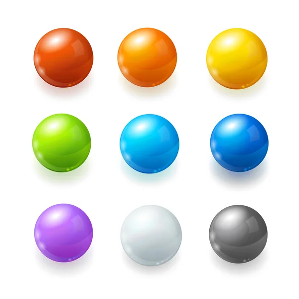 Regenboog ballen Set. Vector — Stockvector