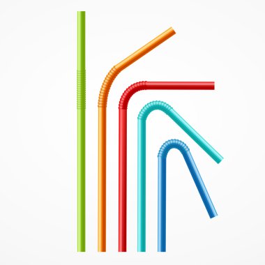 Colorful Drinking Straws Set. Vector clipart