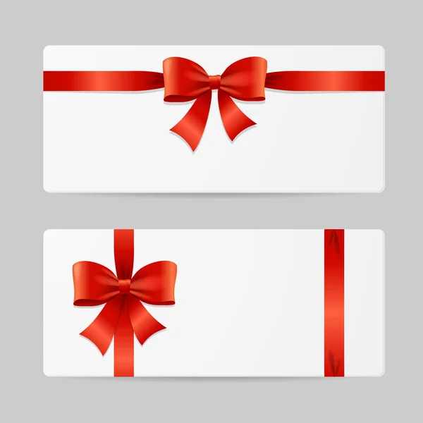 Gift Card Template with Ribbon. Vector — Stock Vector