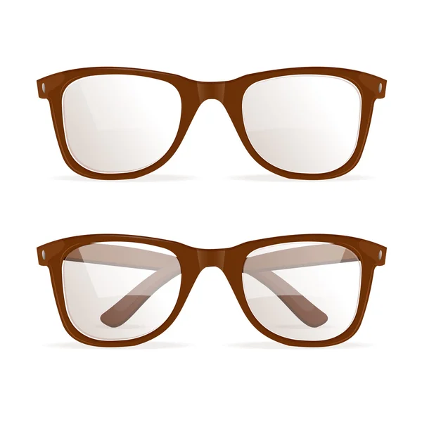 Brille brauner Hipster. Vektor — Stockvektor