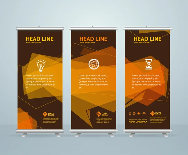 Roll Up Banner Stand Design Template. Vector — Stock Vector