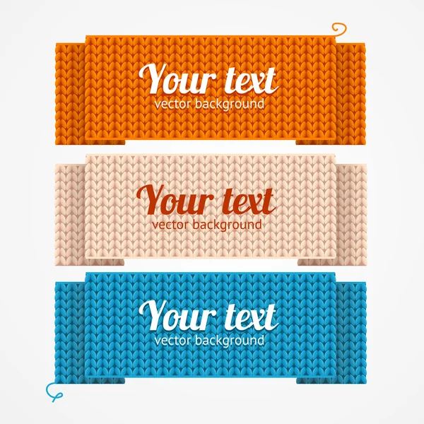 Menu or Headers Knitted Style. Vector — Stock Vector