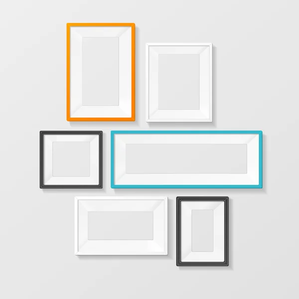 Kleurrijke foto Frame sjabloon Set. Vector — Stockvector