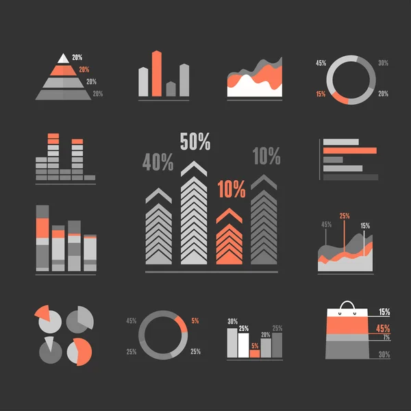 Graphiques Icônes ensemble. Vecteur — Image vectorielle