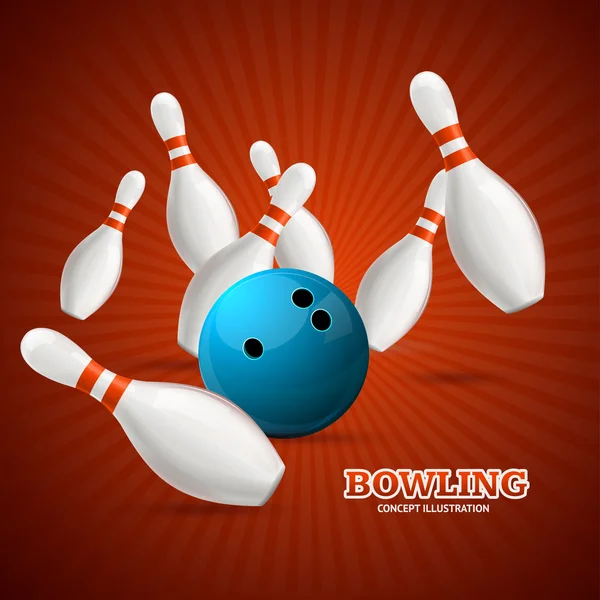 Bowling-Konzept. Vektor — Stockvektor