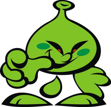 Yeşil uzaylı gülümseme canavar