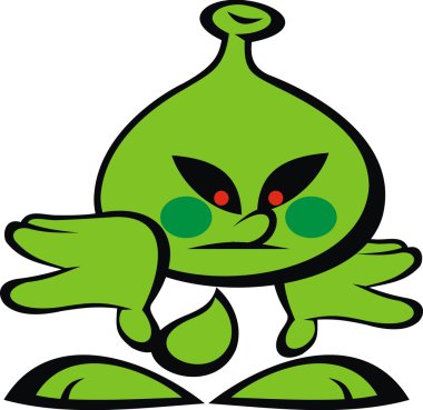 Yeşil uzaylı gülümseme canavar