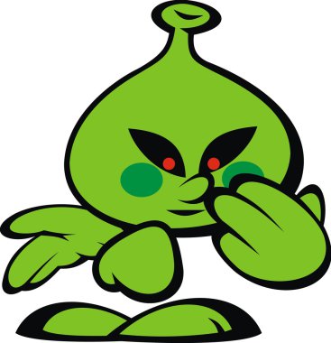 Yeşil uzaylı gülümseme canavar