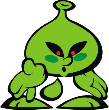 Yeşil uzaylı gülümseme canavar