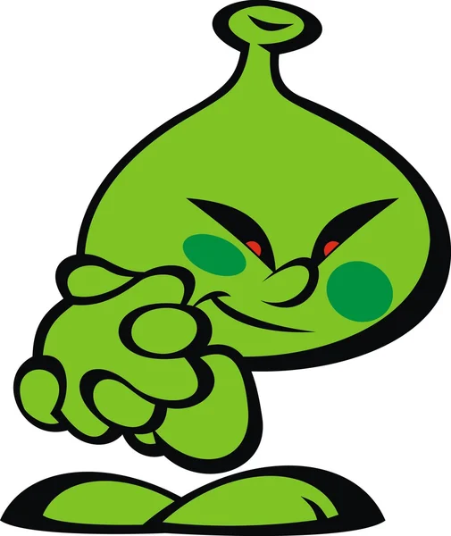 Verde alienígena sorriso monstro —  Vetores de Stock