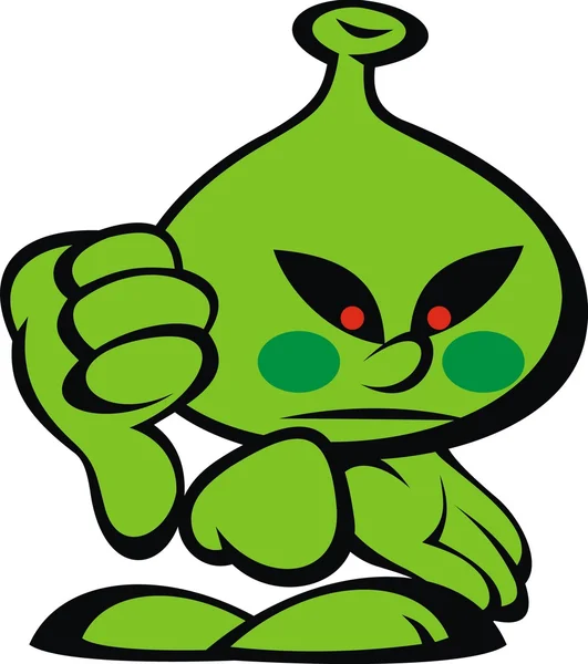 Monstruo sonrisa alienígena verde — Vector de stock