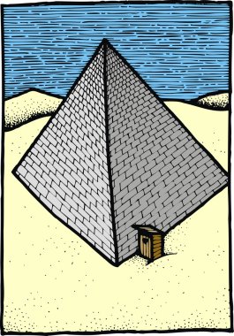 Deniz kenarında piramit