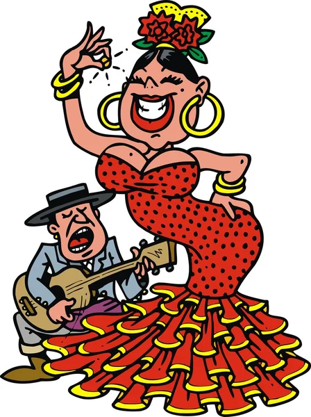 Vrouw als flamencodanseres — Stockvector