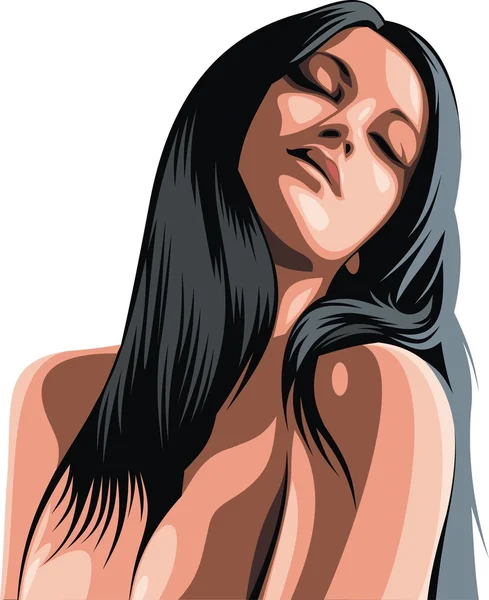 Bonita cabeza de mujer — Vector de stock