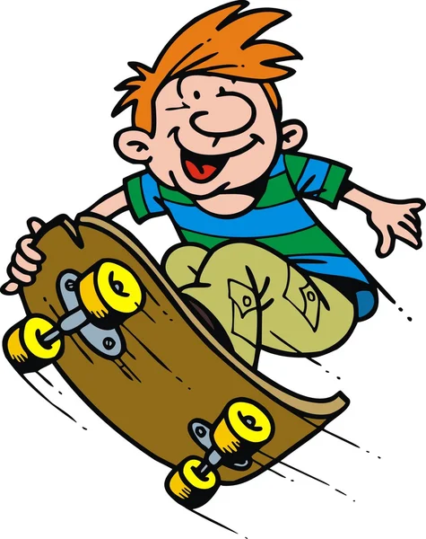 Ragazzo sullo skateboard — Vettoriale Stock