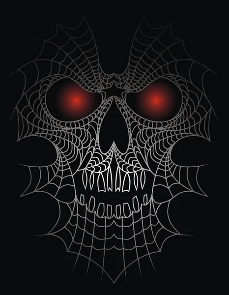 Human skull as spider net — Stock Vector