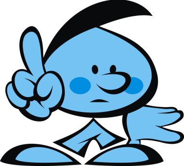 mavi çocuk ve negatif gülümsüyor