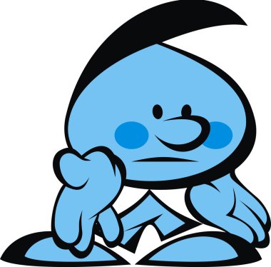 mavi çocuk ve negatif gülümsüyor