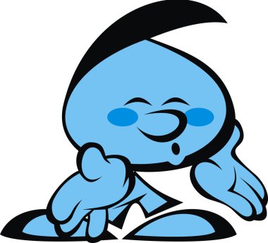 mavi çocuk ve negatif gülümsüyor