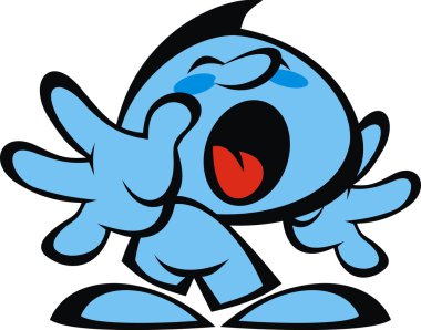 mavi çocuk ve negatif gülümsüyor