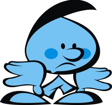 mavi çocuk ve negatif gülümsüyor