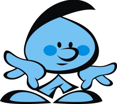 mavi çocuk ve negatif gülümsüyor