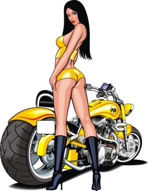 kız ve benim özgün tasarım motosiklet