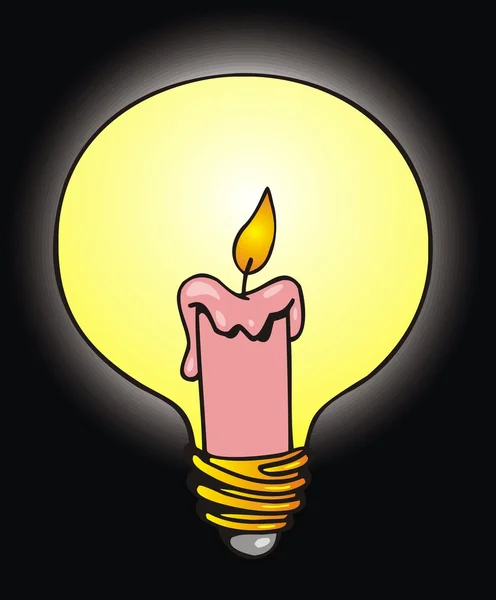 Idea Candle Bulb Night — Stock Vector