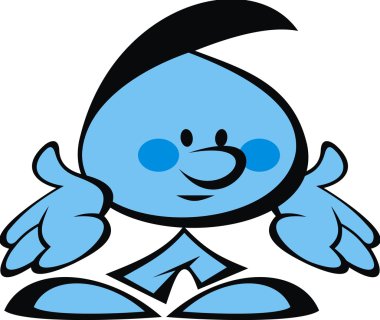 mavi çocuk ve negatif gülümsüyor