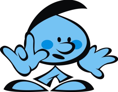 mavi çocuk ve negatif gülümsüyor