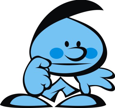 mavi çocuk ve negatif gülümsüyor