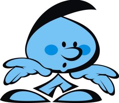 mavi çocuk ve negatif gülümsüyor