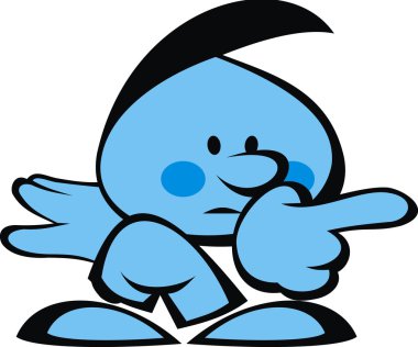 mavi çocuk ve negatif gülümsüyor