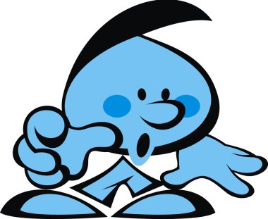 mavi çocuk ve negatif gülümsüyor