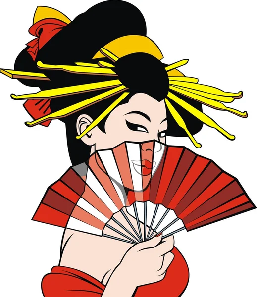 Geisha sueño chica — Vector de stock