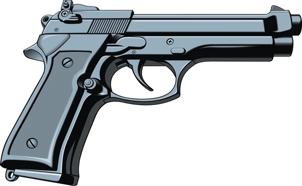 Moderní ruční zbraň (pistoli) — Stockový vektor
