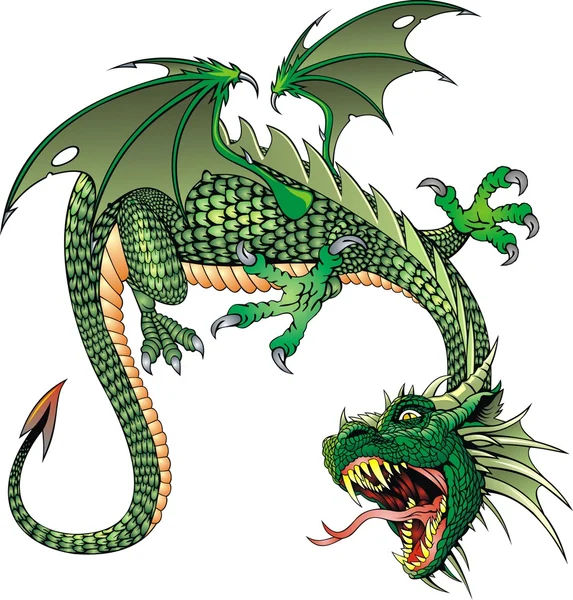 Dragon vert chinois — Image vectorielle