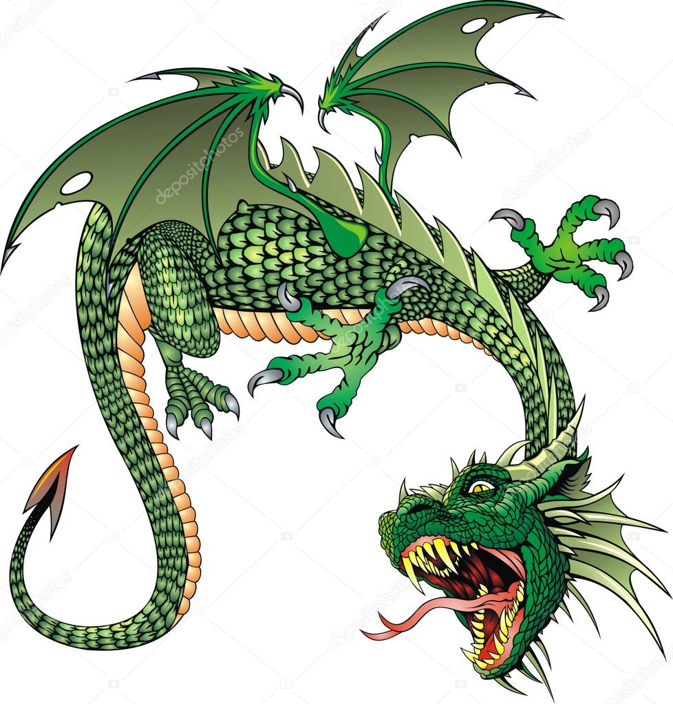 Chinese green dragon Stock Illustration by ©pepeemilio2 #104786516