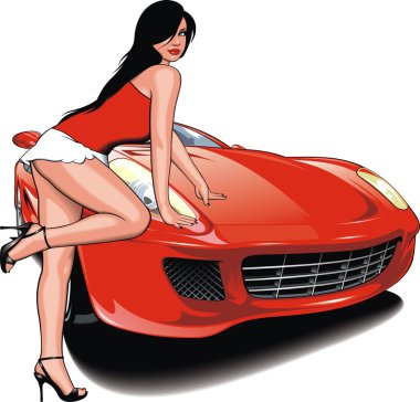 güzel kız ve özgün tasarım arabam