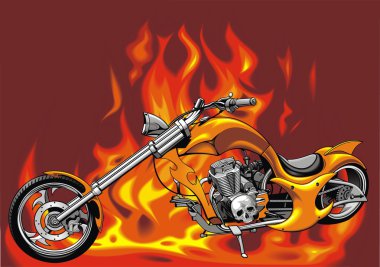 benim orijinal motosiklet ateşle alevler arka plan