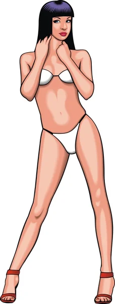 Schönes Bikini-Mädchen — Stockvektor