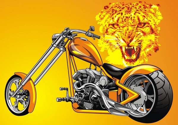 我原来的摩托车设计与动物背景 — 图库矢量图片