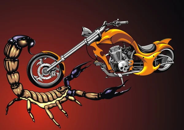 Mon Design Original Moto Scorpion Comme Beau Fond — Image vectorielle