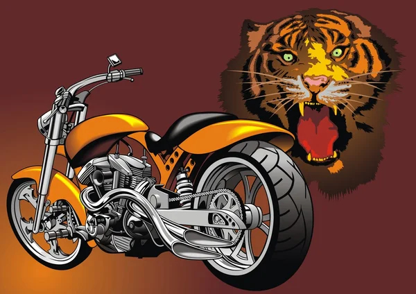 Conception Originale Moto Avec Fond Animal — Image vectorielle