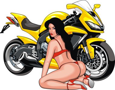 seksi kadın ve benim orijinal motosiklet tasarım