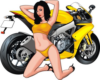 seksi kadın ve benim orijinal motosiklet tasarım