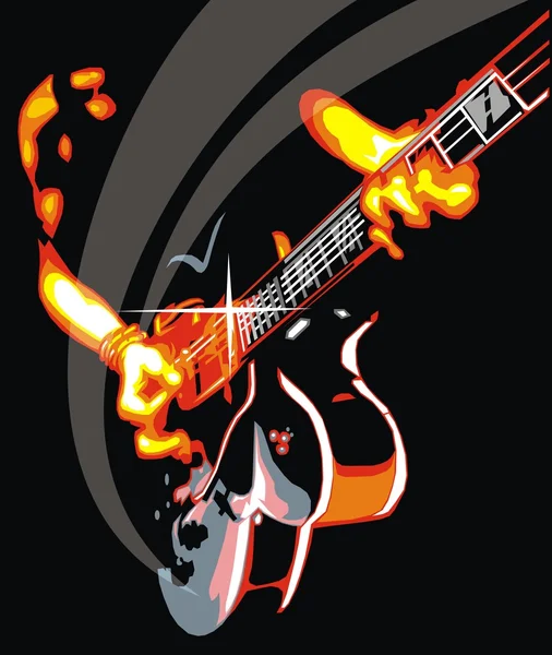 Rock guitar i mänskliga händer — Stock vektor