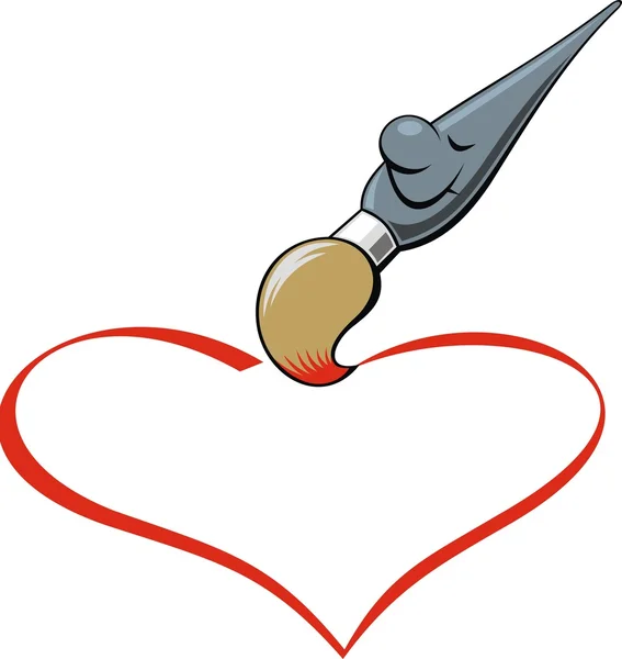 Original Konst Valentine Hjärta Isolerad Den Vita Bakgrunden — Stock vektor